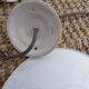 Three vintage pendant lamps, porcelain and aluminum