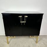 Guy Lefevre black lacquer storage unit 1970