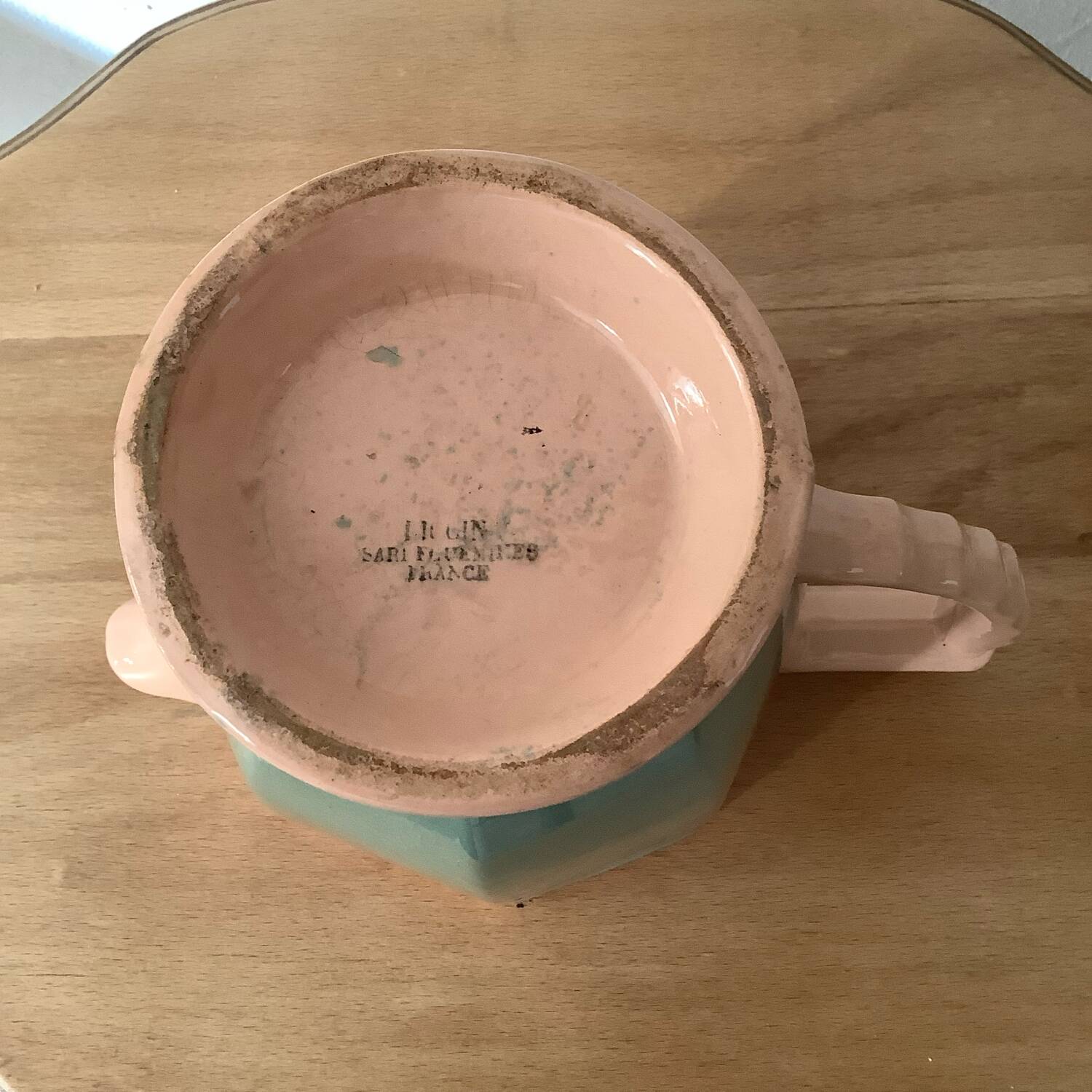 Pitcher, two-tone carafe digoin sarreguemines