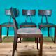 Lot de 4 chaises en bois vintage 1970