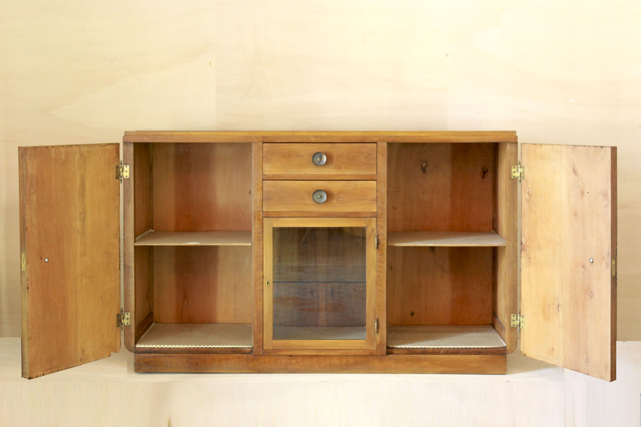1930s walnut credenza in art deco style