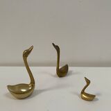 Family of brass swans of the 70s