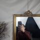 Golden Wall Mirror 57x33 Rococo Style, Louis XV in Wood and Stucco Vintage 50s