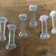 Set of six Art Deco glass knife holders