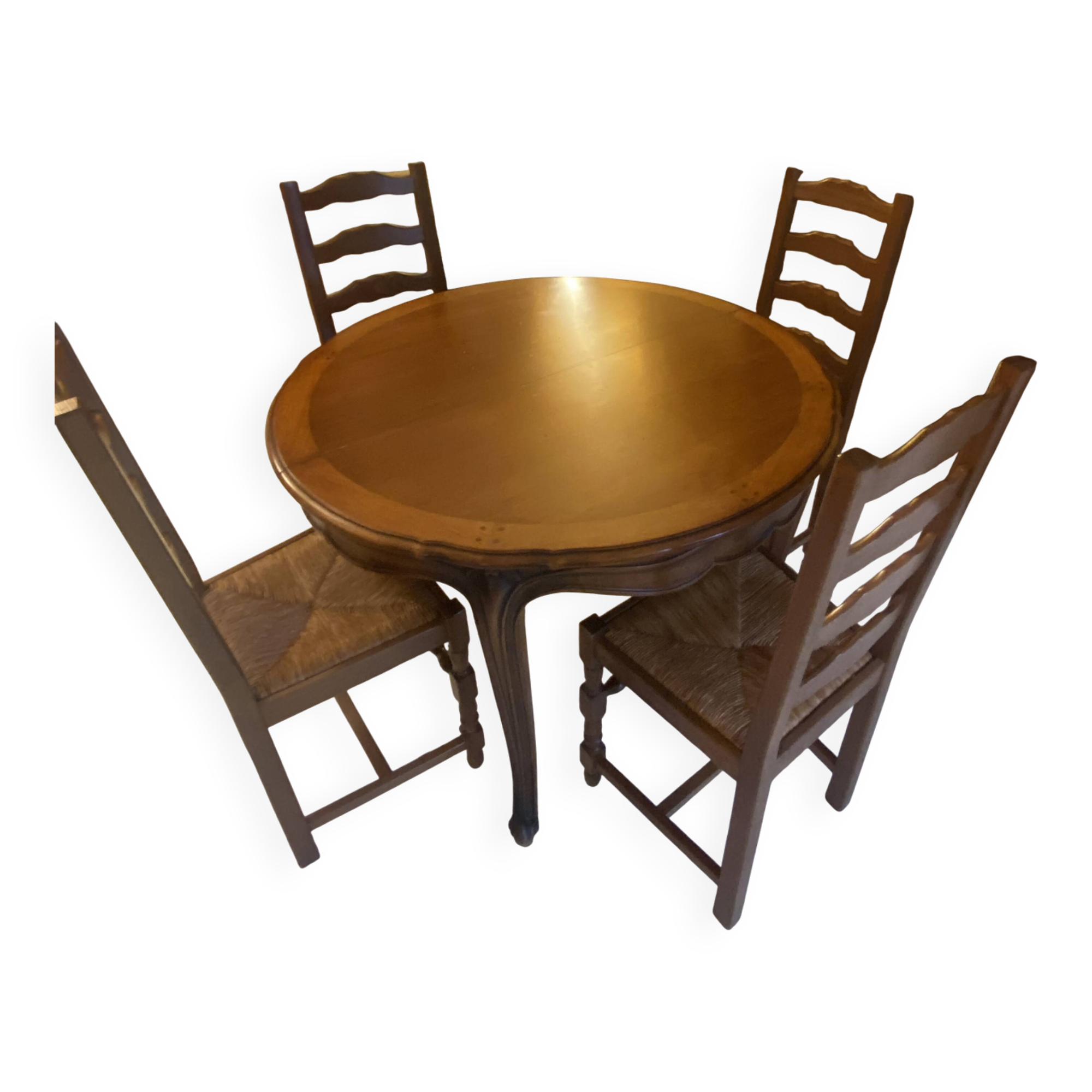 Table in solid cherry wood in Louis XV style.