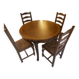 Table in solid cherry wood in Louis XV style.