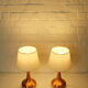 Pair of table lamps Orient copper finish Jo Hammerborg for Fog & Morup, Denmark, 1960s