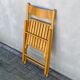 Chaise pliante en bois Mid Century avec siège à lattes