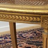 Pair of Louis XVI style fluted gilded chairs