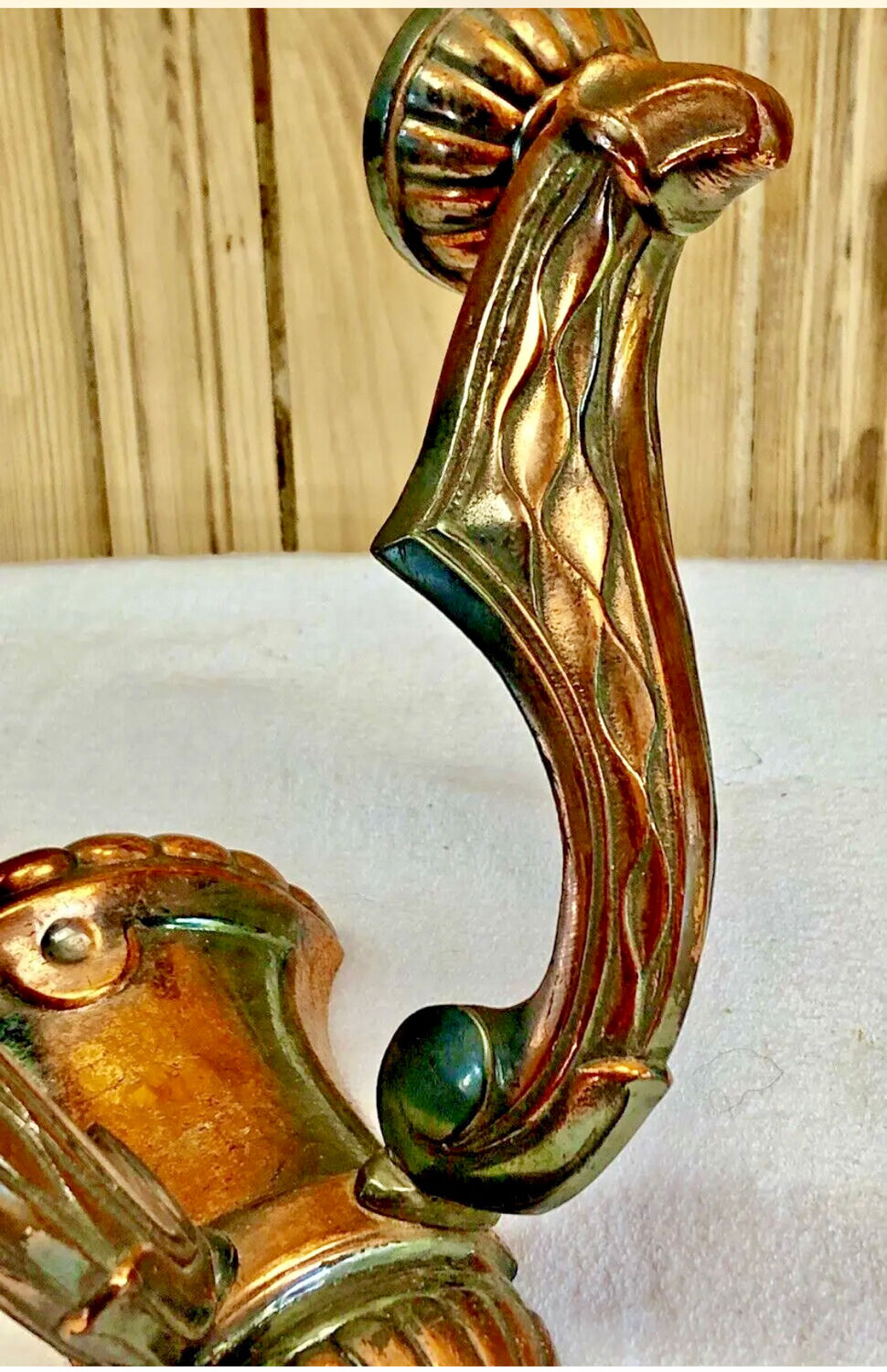 Wall lamp double fires copper metal art deco glassware ezan opalescent gilded