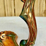 Wall lamp double fires copper metal art deco glassware ezan opalescent gilded