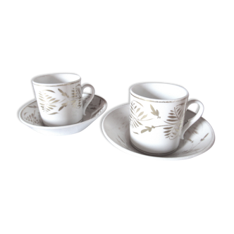 Paire de tasses à café en porcelaine de Paris