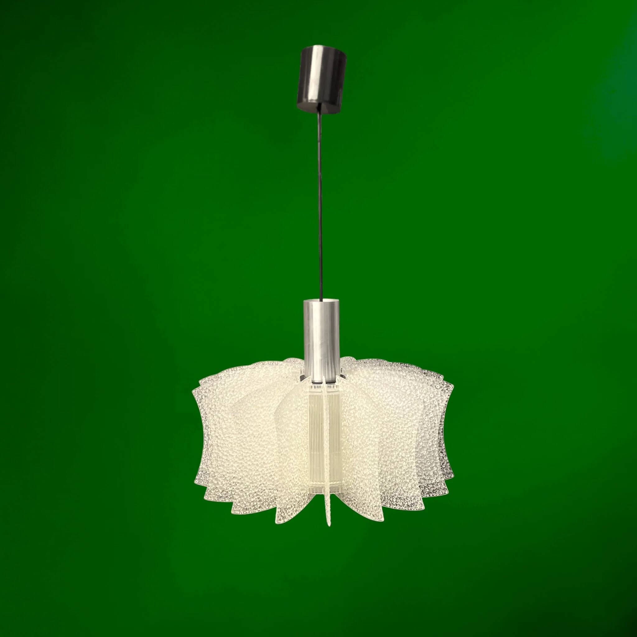 German suspension Space Age in textured aluminium and plastic – 1970s