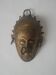 Patinated brass mask wall sculpture ethnic tribal decorative object handmade African art