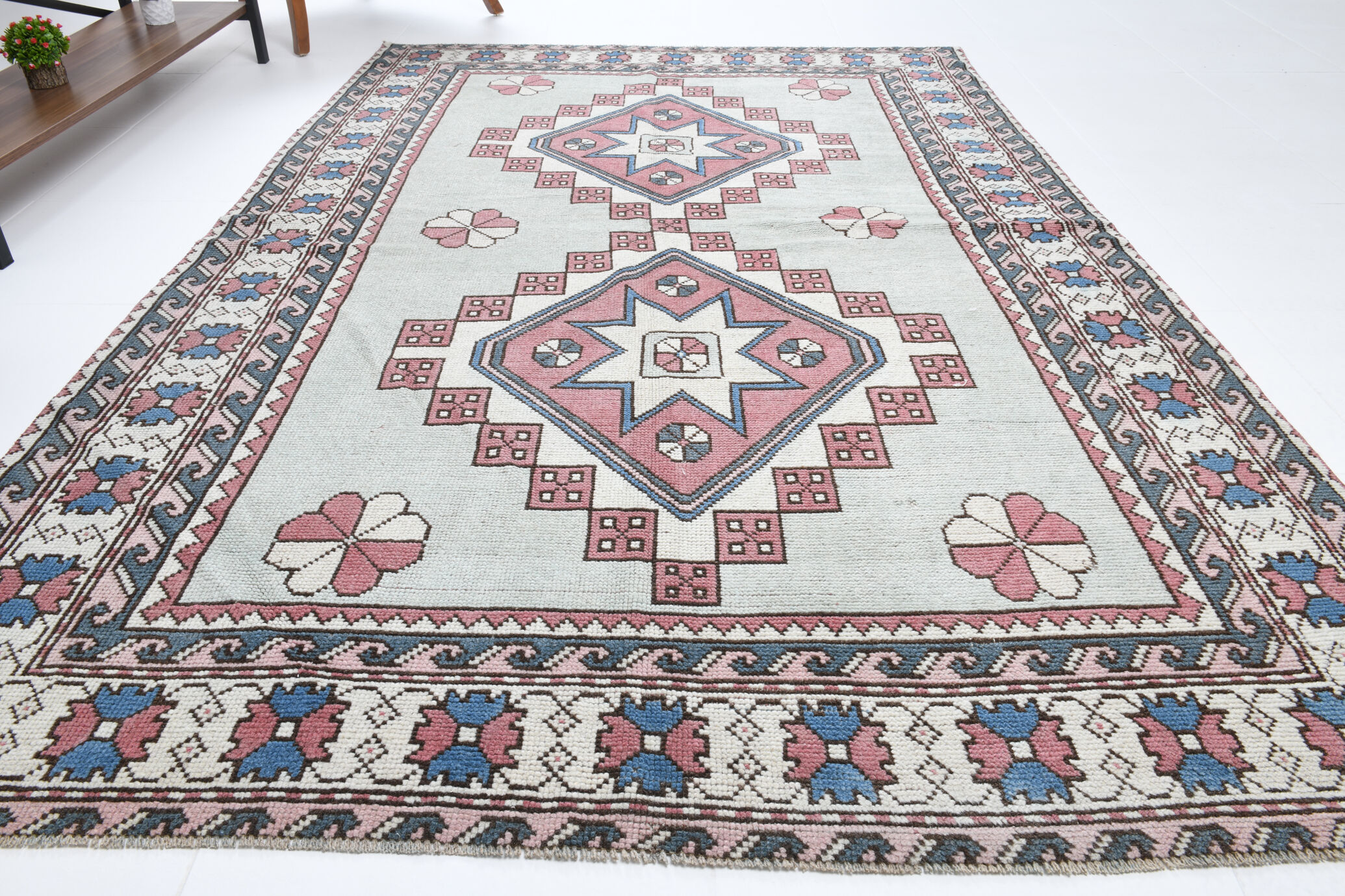 Tapis Oushak en laine fait à la main