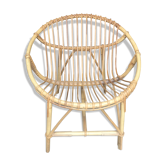 Fauteuil coquille en rotin
