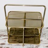 Golden tubing bar and smoked glass top circa 60/70