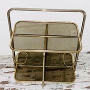 Golden tubing bar and smoked glass top circa 60/70