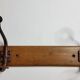 School wall coat rack, antique, 2 hooks, 50 cm
