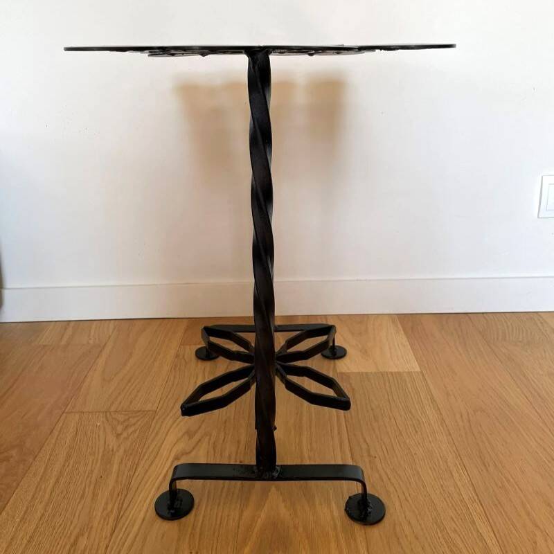 Occasional table / rectangular side table wrought iron with discs