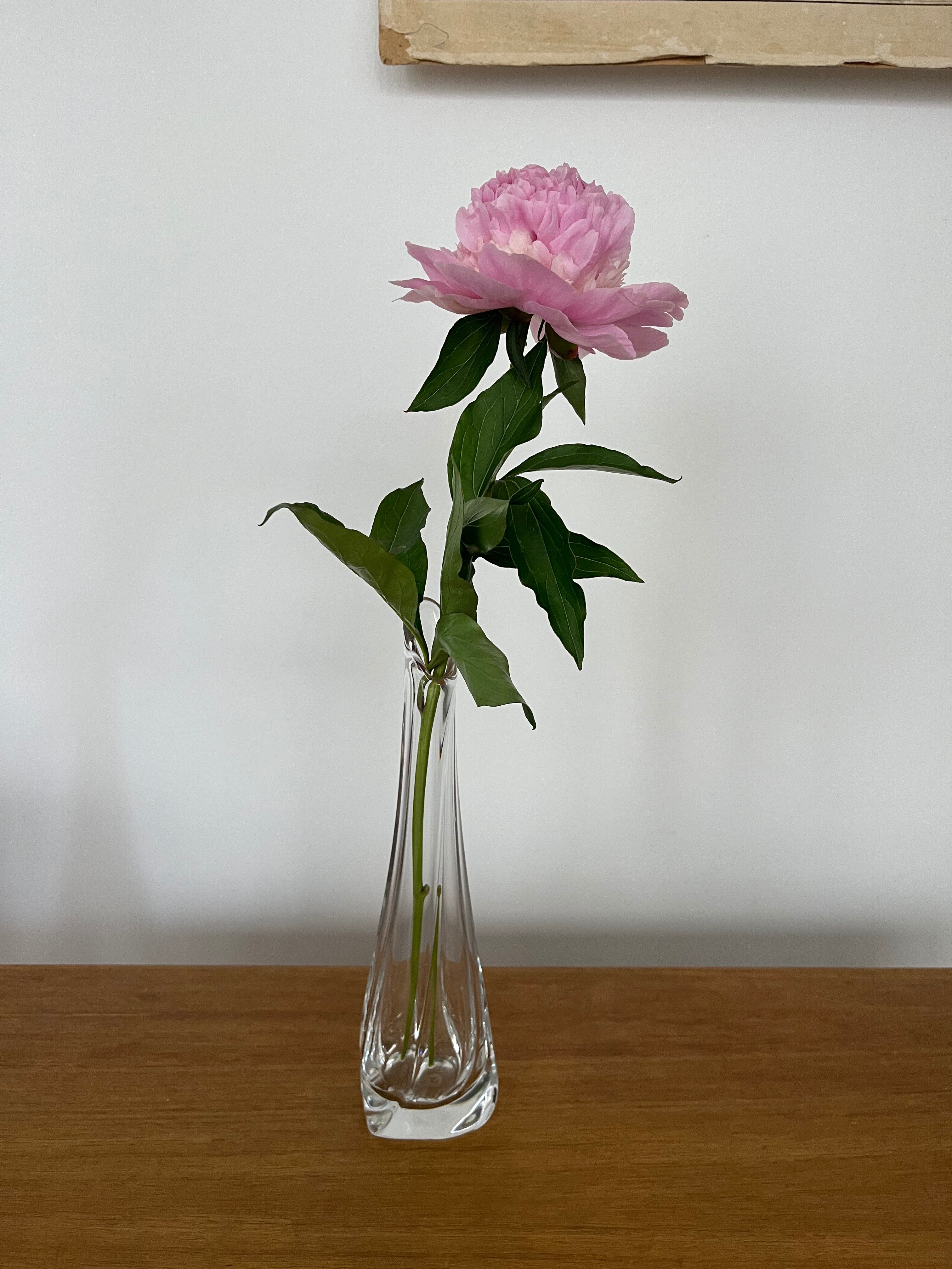 Soliflore vase H27cm signed Cristallerie Lorraine