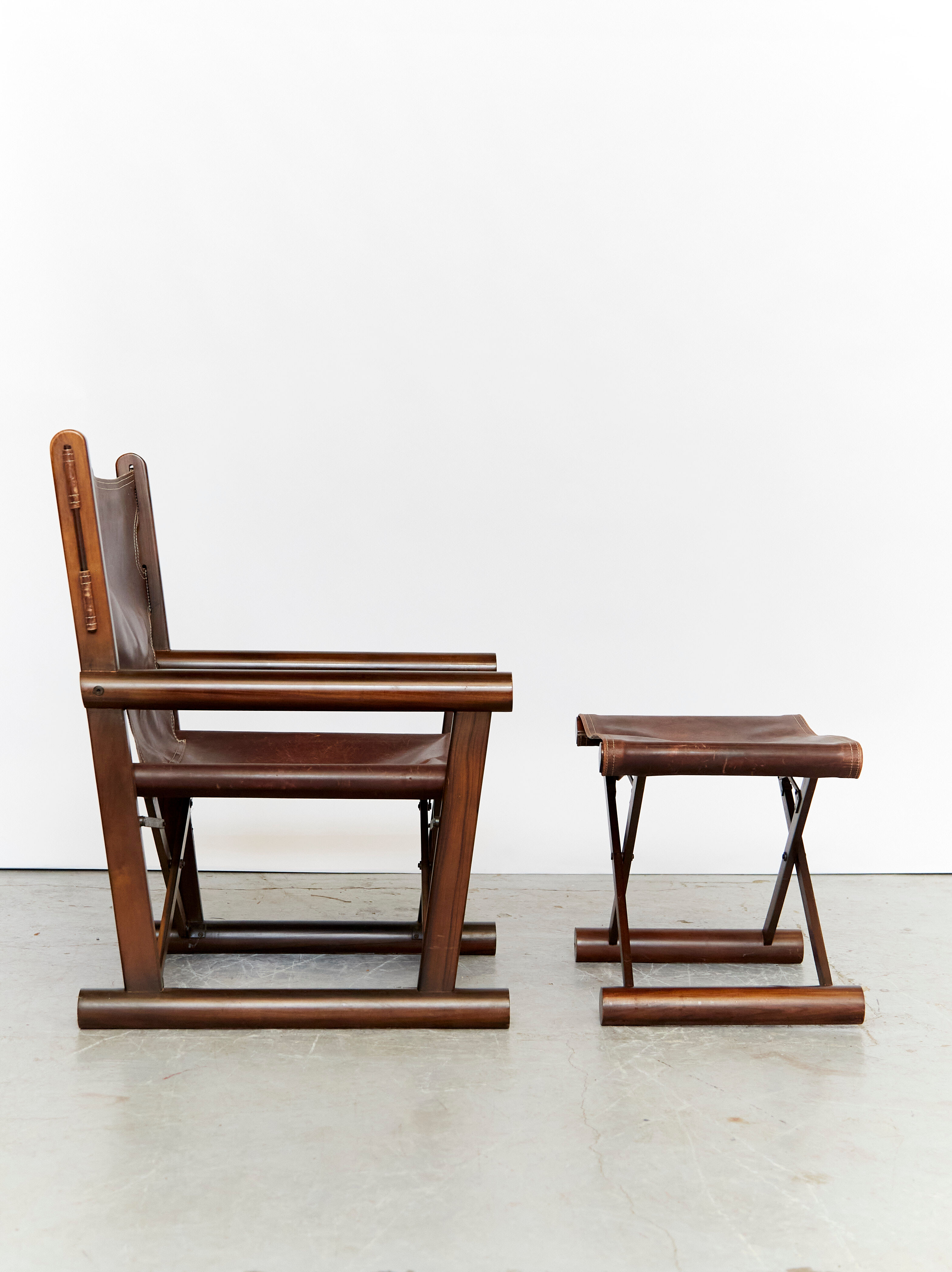 Sergio rodriguez folding chair & ottomane for oca