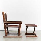 Sergio rodriguez folding chair & ottomane for oca