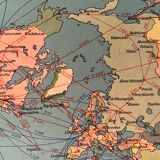 Old lithograph world map of 1951 (large format)
