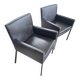 Pair manet minotti arm chairs 2004 / dark brown leather / chrome