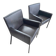 Pair manet minotti arm chairs 2004 / dark brown leather / chrome