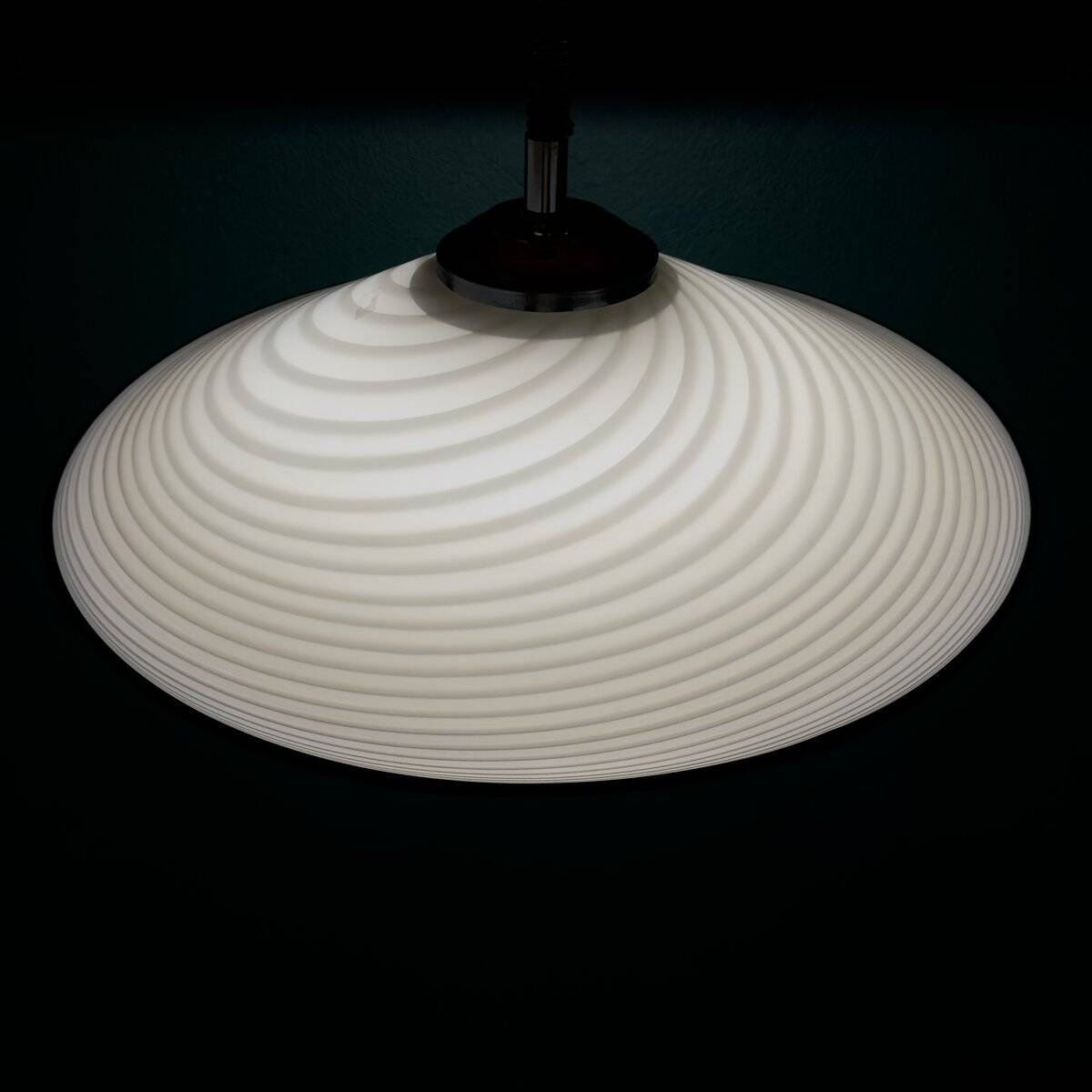 Vintage swirling glass pendant lamp from Murano, Italy, 1970s.