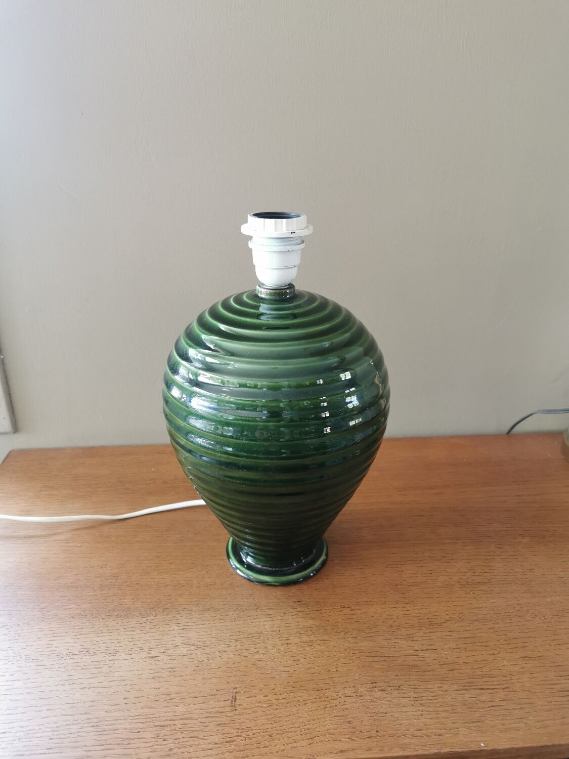 Vintage green ceramic lamp base