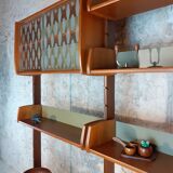 Self-supporting teak shelves ergo, vintage scandinavian 1960s