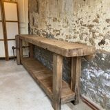 XXL solid oak console workbench