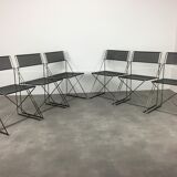 6 X-Line chairs by Niels Jorgen for Magis Italy Memphis style 1980