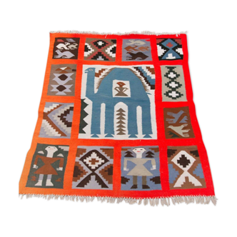 Moroccan Berber kilim carpet handmade 100x100cm