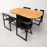 4 Trieste folding chairs with storrage table - Aldo Jacober for A. Bazzani