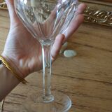 Verre à pied ancien vintage en cristal ciselé