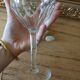 Vintage antique foot glass in chiseled crystal
