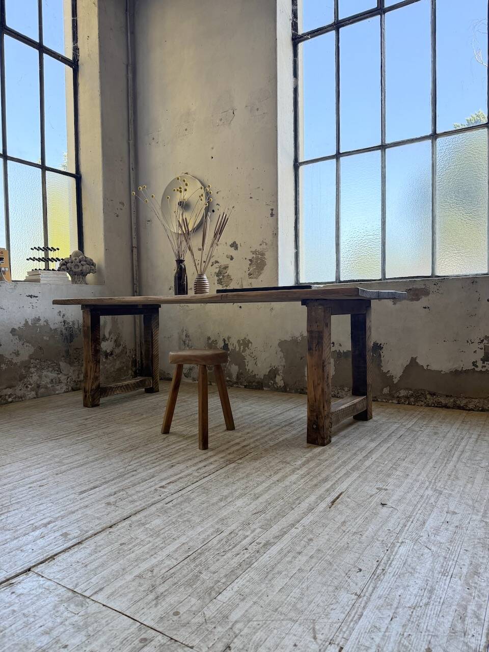 1950s pine farmhouse table 220cm