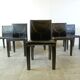 Black leather dining chairs by Arper italy, 1980s - set of 6