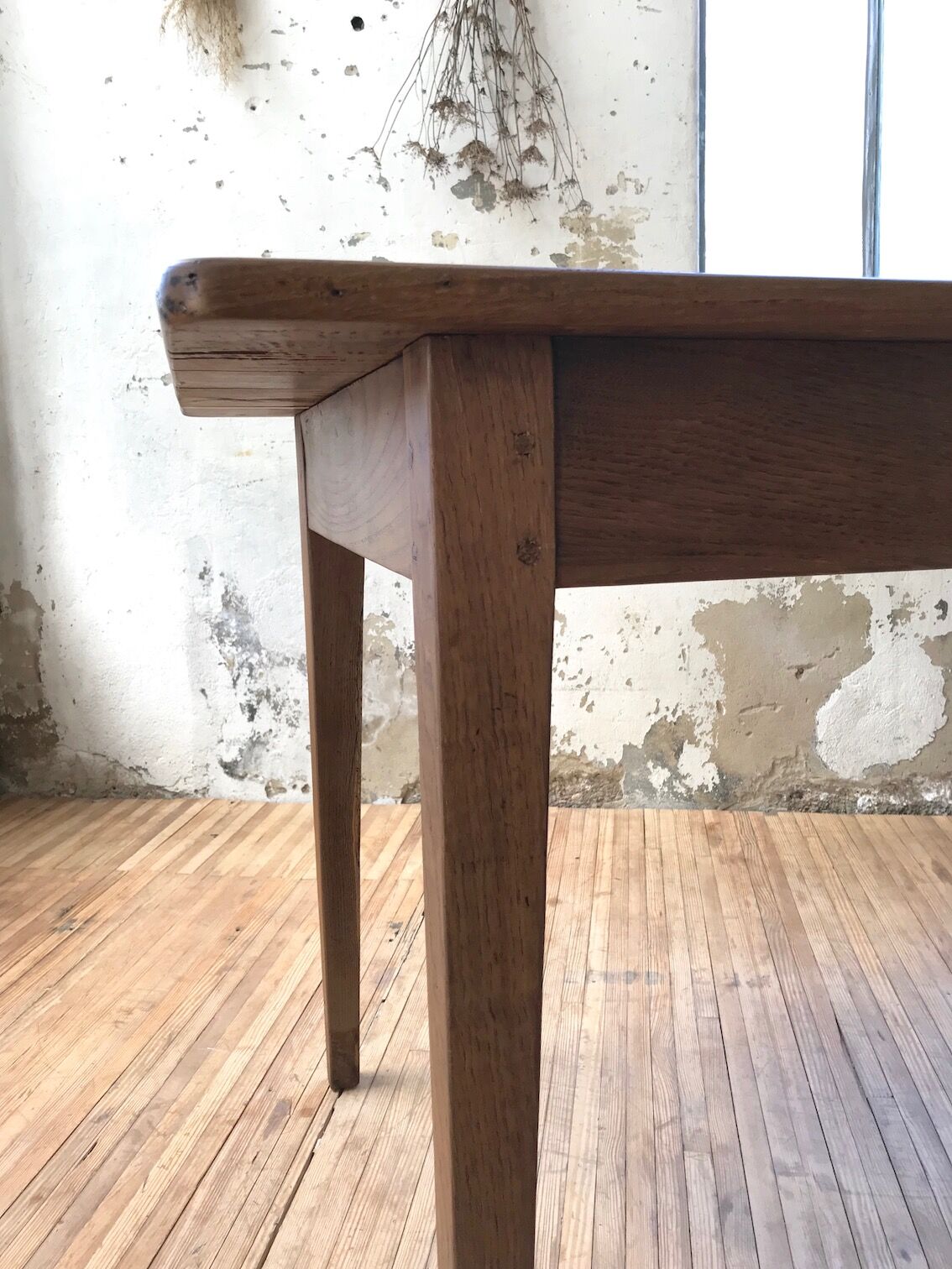 Farm table in raw wood