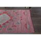 1970s Vintage Turkish Oushak Handmade Wool Cotton Pink Runner Rug 74x275