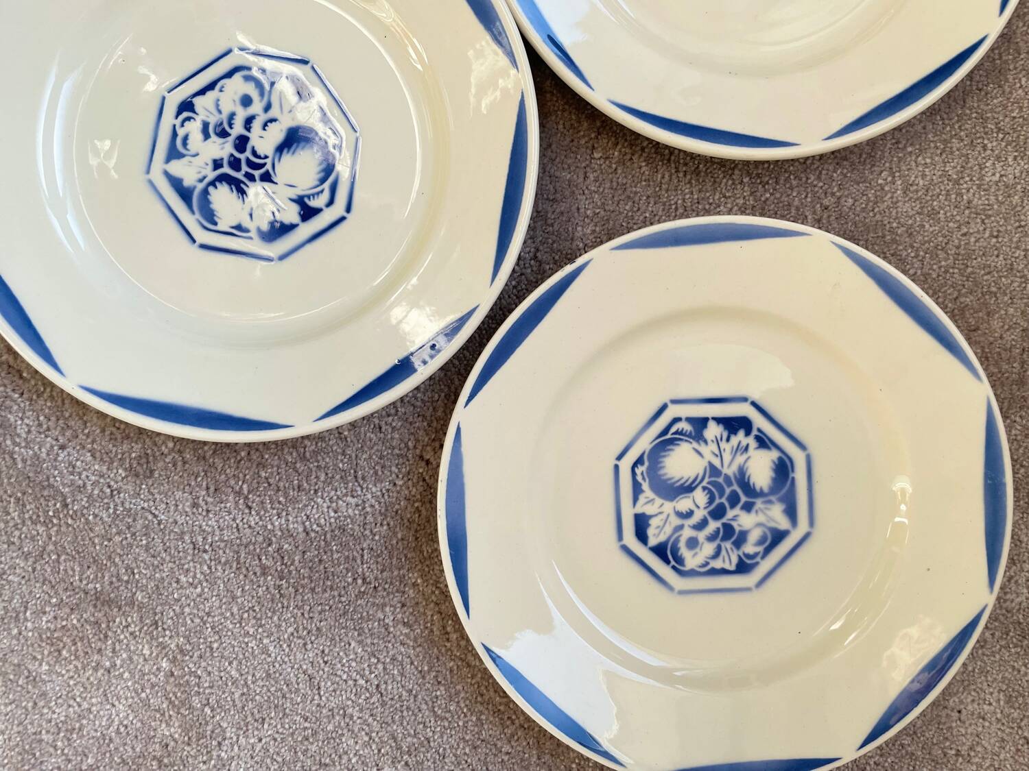 6 K&G Luneville Art Deco Dessert Plates Fructidor Model