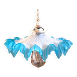 Blue draped suspension