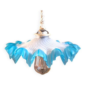 Blue draped suspension