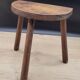 Cowhide half round tripod stool