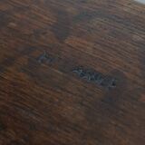 Signed Antique English Oak Joint Stool / Stool from the 17th Century