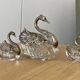 Crystal/silver metal set -pepper-salt-gravy boat – swan