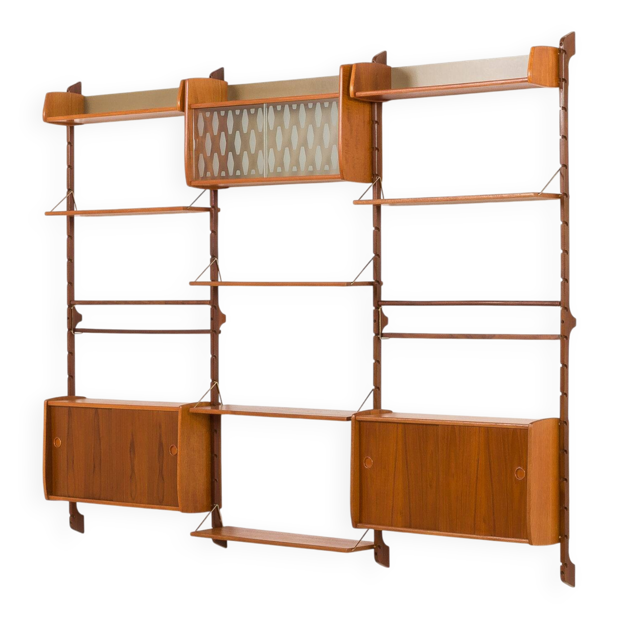 Ergo three bay wall unit by John Texmon, Norway 1960s.